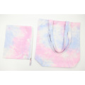 Tie dye Cotton cosmetic pouch bags with printed custom logo
